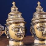 Vintage Brass Shiv Gauri Mukhalingam Pair | 12" x 7" x 5" Each | 6.72 kg Combined | Divine Couple | Sacred Unity Art | Temple Decor | Jaipurio